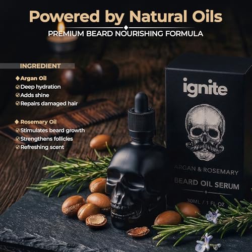 ignite Argan & Rosemary Beard Oil for Men - Non-Greasy Serum