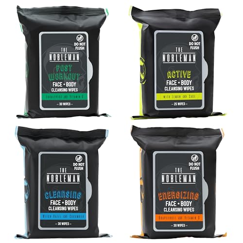Eucalyptus + Grapefruit + Lemon & Sage + Witch Hazel & Cucumber Face & Body Wipes 30 Count - Post Workout & Refreshing Cleansing