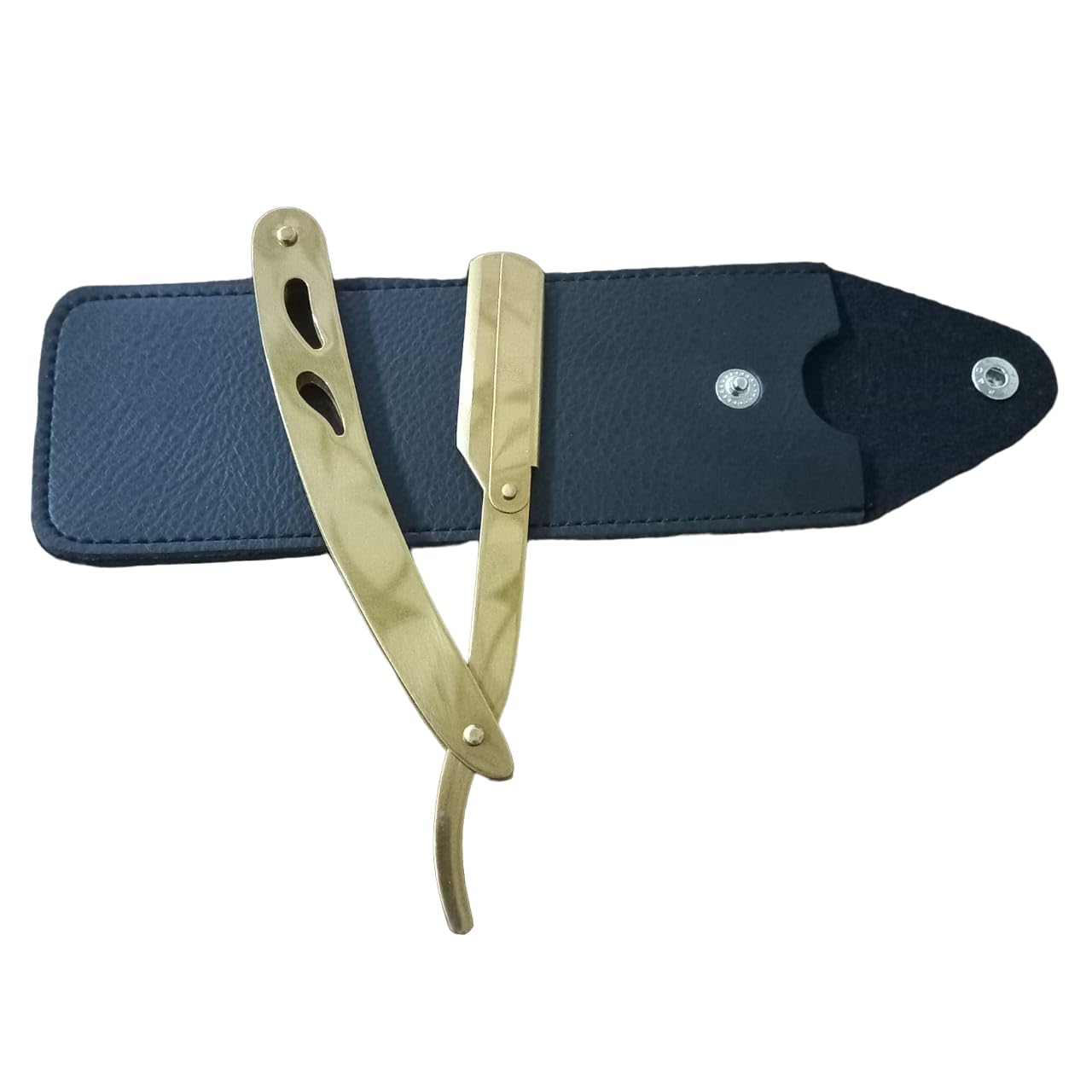 Straight Edge Professional Barber Shaving Razor for Men for Close Shaving With Storage Pouch Golden Colour