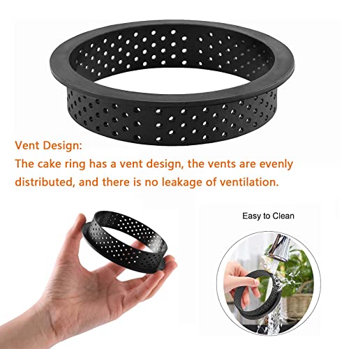 8PCS Mini Tart Ring Molds - Non-Stick Baking Circle Set