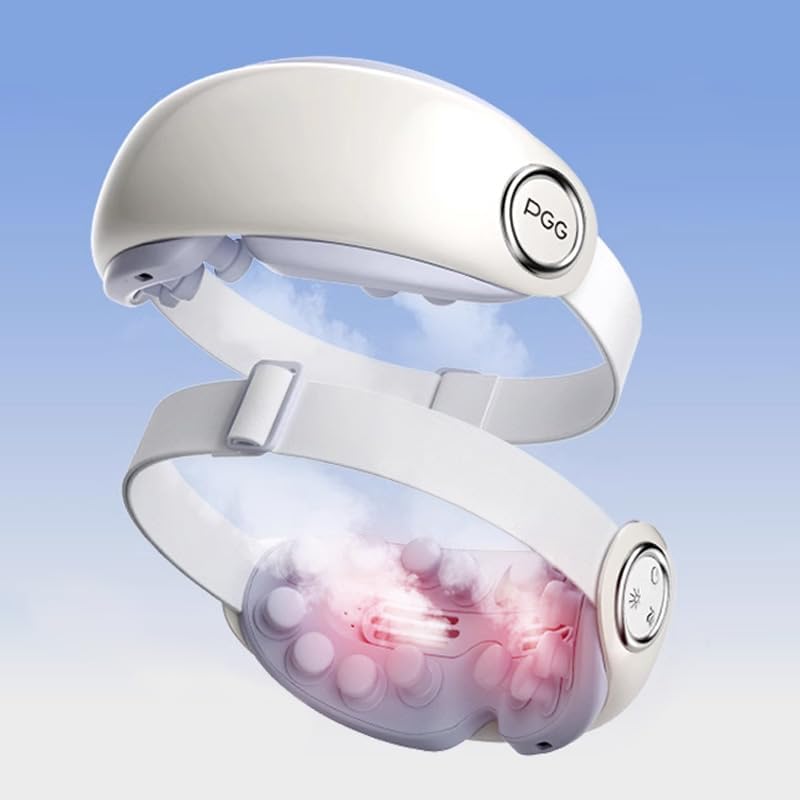 Luxury Eye Massager with Steam & Heat - Bluetooth, 14 Massage Heads, 4 Modes for Dry Eyes & Puffiness | Perfect Gift for Women