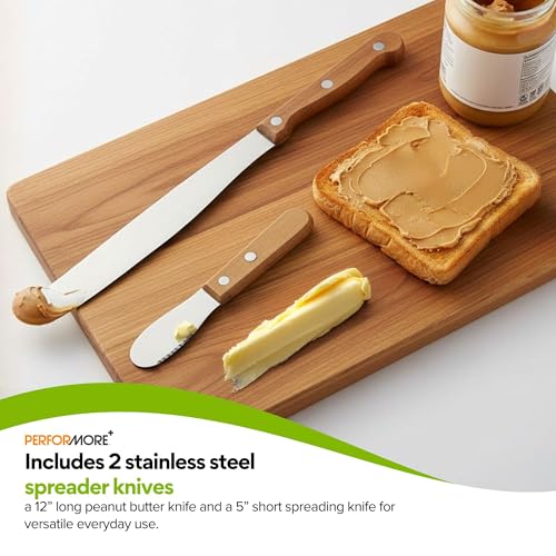 Performore 2-Piece Spreader Knife Set - 12" Peanut Butter & 5" Short Knife