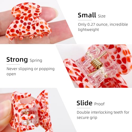 Bgffuy 10-Pack Small Acetate Hair Claw Clips - Tortoise Shell & Polka Dot