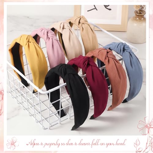 8 Pack Knotted Headbands for Women - Lightweight & Non-Slip