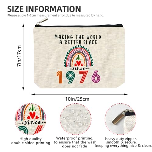 50th Birthday Makeup Bag for Women - 1976 Birthday Gift Idea