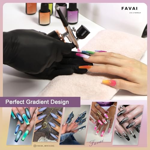 FAVAI 6-Pack White Airbrush Gel Nail Polish - HEMA Free French Ombre Set