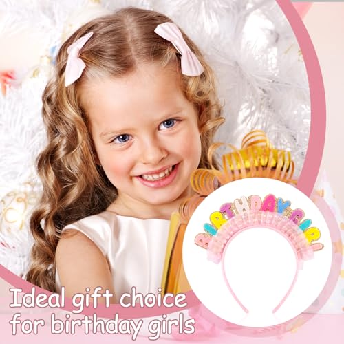 Birthday Girl Headband Crown for Women & Girls - Colorful Felt Accessory