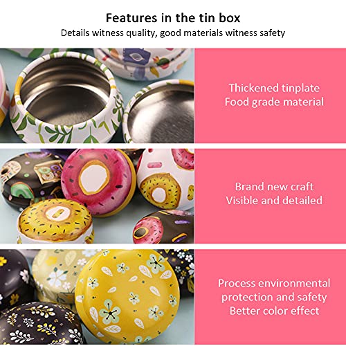 Mini Tinplate Candle Jars with Lids - Classic Flowers & Plants Set, Reusable Travel Containers, 12 pcs