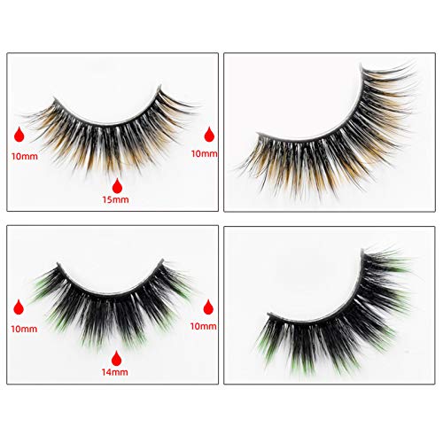 DAODER 7 Pairs Colored False Eyelashes 15mm Wispy Faux Mink Dramatic Eye Makeup