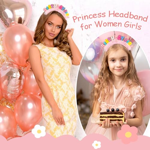 Birthday Girl Headband Crown for Women & Girls - Colorful Felt Accessory