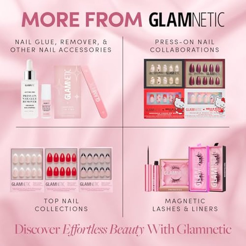 Glamnetic Press On Nails - Pearly Please | Super Short White French Tip Fake Nails, Extra Short Salon Quality French Manicure | 12 Sizes - 30 Nail Kit with Glue