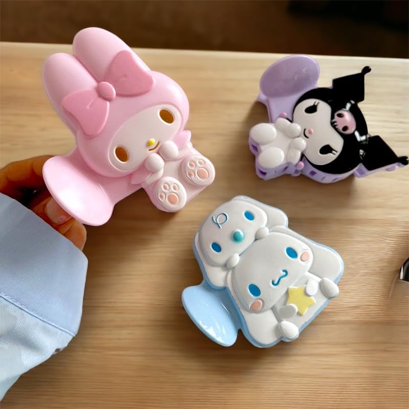 KOZUKI CINN Cinnamoroll Kitty Anime Hair Claw Clips - Cute Japanese Style Hair Accessories