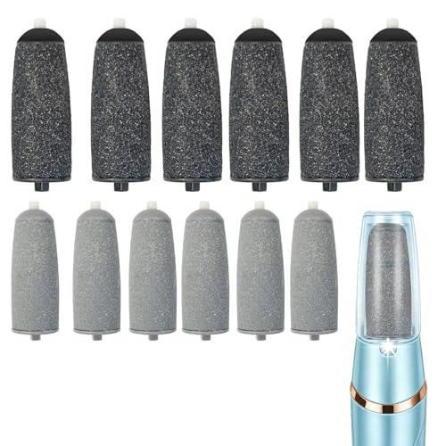 12PCS Foot Callus Remover Replacement Heads – Coarse & Fine Rollers for Flawless Pedi