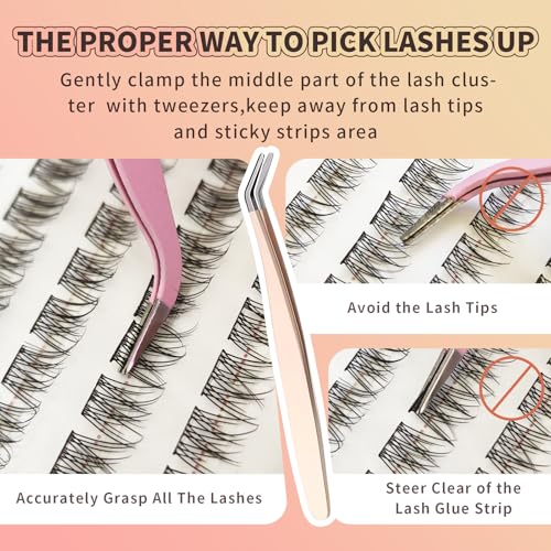 Self-Adhesive Lash Clusters Kit - Easy Press-On False Eyelashes, 120 Pcs
