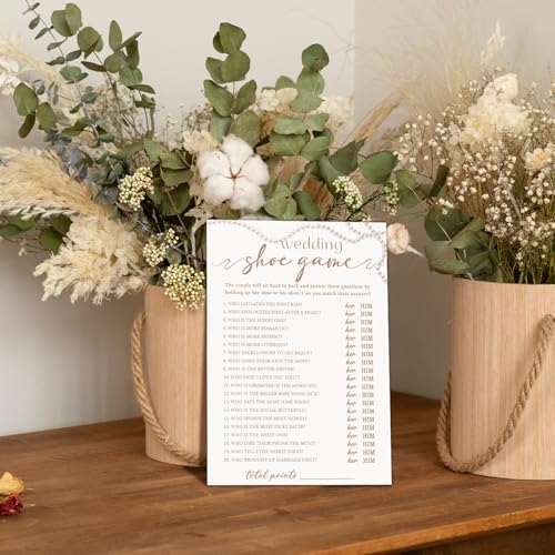 Lesixur Bridal Shower Game Cards for 30 Guests - 5x7 Inches