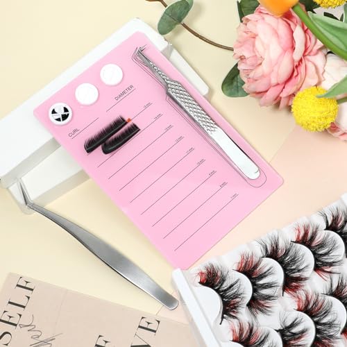 Acrylic Eyelash Extension Pallet with Suction for Tweezers - Pink