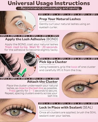 Fluffy Manga Lash Clusters Kit C-Plush 12-16mm - DIY Anime Look