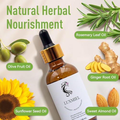 LUXMIEL Organic Rosemary Mint Hair Growth Oil - 2 fl oz Scalp Treatment