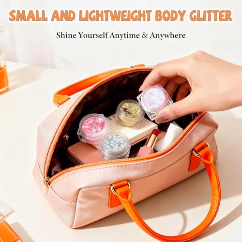 ELEVAVE 12 Pcs Body Glitter Gel Set - Chunky Face & Hair Makeup