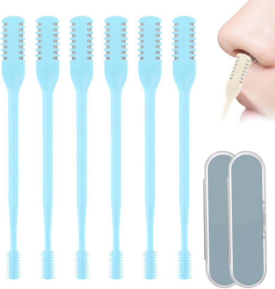 Nasal Hair Remover Tool - 360° Rotating Portable Manual Cutter | Travel Essentials, 3 PCS, Beige