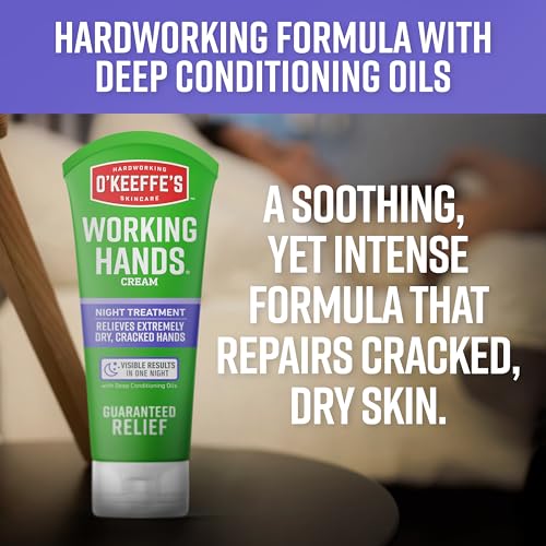 O'Keeffe's Working Hands Night Treatment Hand Cream, 7 oz | Repair Dry Cracked Hands