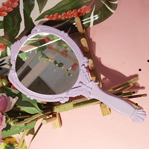 VrHere MirriM Butterfly Embossed Handheld Mirror with Folding Handle - Princess Style Girls Mirror, Travel & Makeup