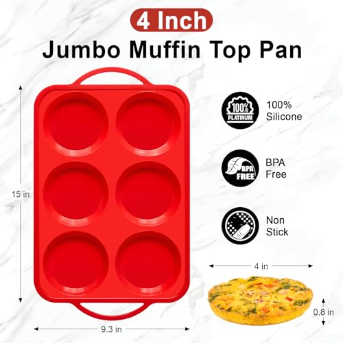 Jumbo Silicone Egg Bite Mold with Metal Frame - 2 Pack Muffin Top Pans