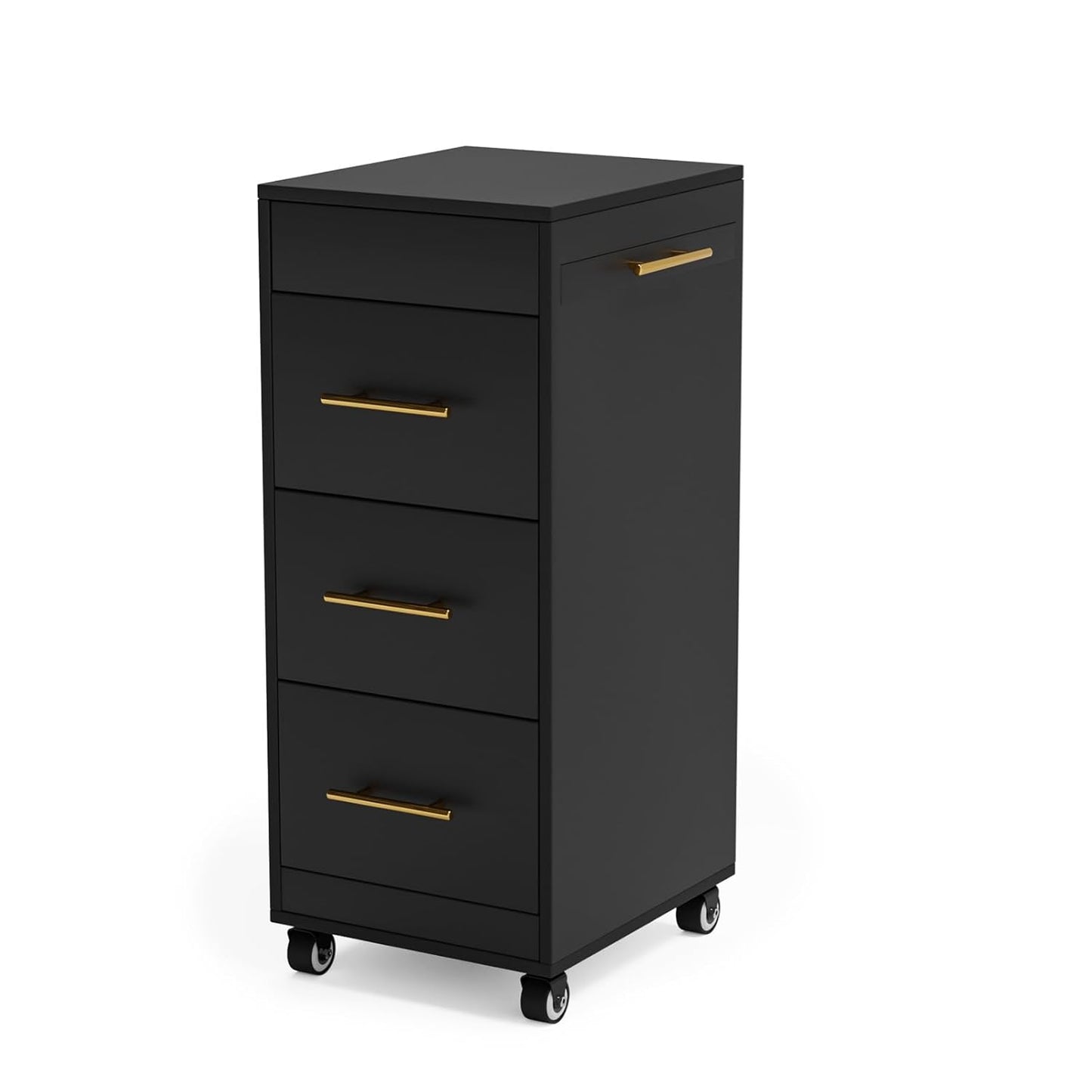 Salon Trolley Cart - 3-Drawer Rolling Hair Styling Station with Wheels | Mobile Beauty Trolley for Salon & Spa - White
