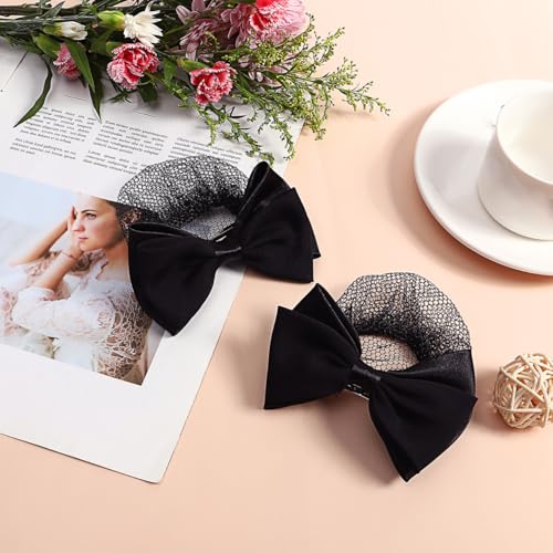 Beaupretty 2 Pack Butterfly Bow Hair Snood Net Clips for Women