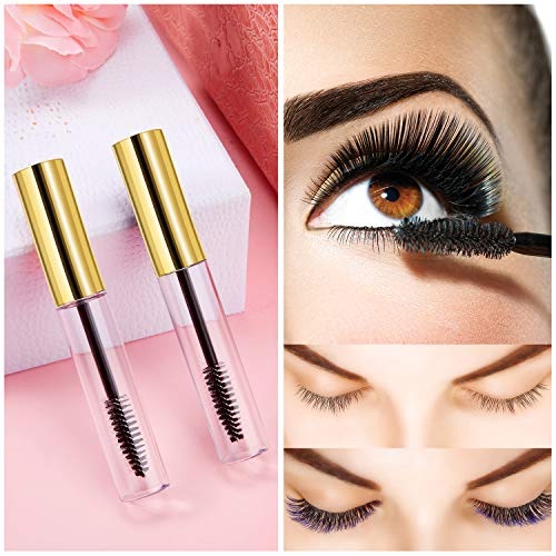 25-Piece 10ml Empty Mascara Tubes with Wands & Funnels - Gold Refillable