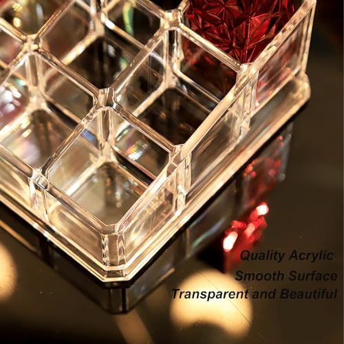 Acrylic Lipstick Organizer with 9 Slots - Durable Makeup Display Holder