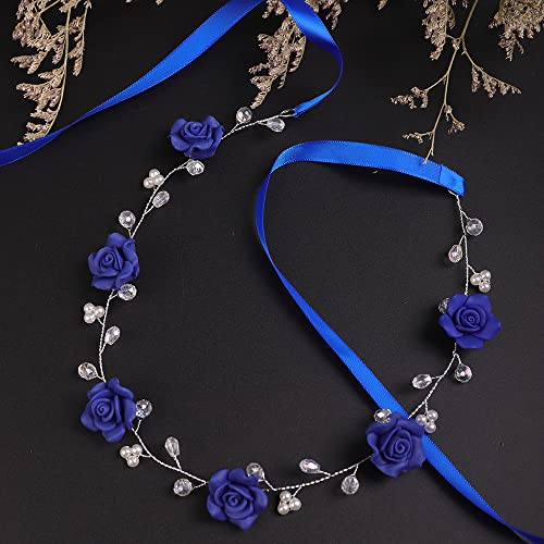 Blue Crystal Bridal Hair Vine - Wedding Hair Accessories for Brides