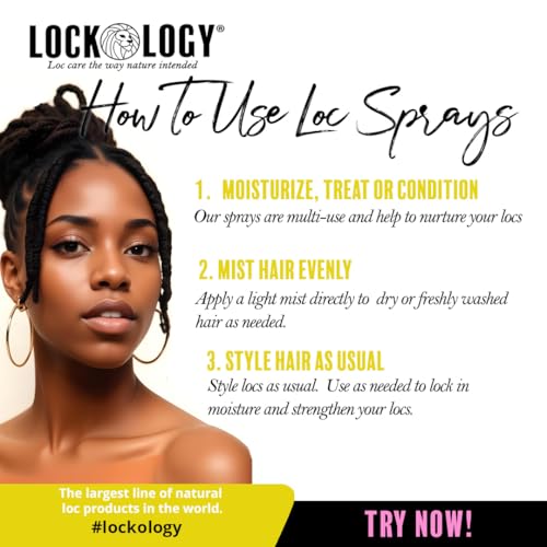 Lockology Coconut Mango Loc Moisturizer Spray for Dreadlocks & Starter Locs