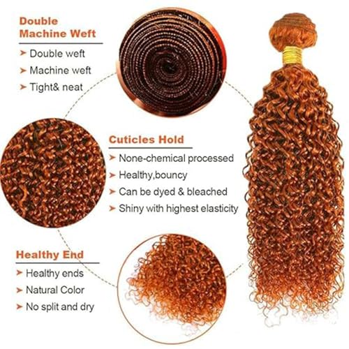 Ubinica Ginger Orange 12 Inch Human Hair Bundle - Jerry Curly Wave Virgin Brazilian