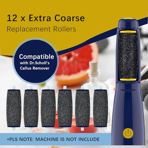 12 Pack Replacement Extra Coarse Rollers for Dr. Scholl's Callus Remover Foot File