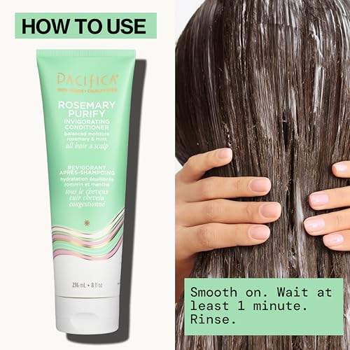 Pacifica Rosemary Invigorating Conditioner – 8 oz, Vegan & Sulfate-Free
