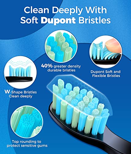 TEETHEORY Sonic Electric Toothbrush for Adults with 8 Brush Heads, 5 Modes