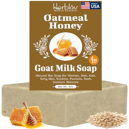 Oatmeal Honey Goat's Milk Soap Bar - Natural Skin Relief for Eczema & Irritation