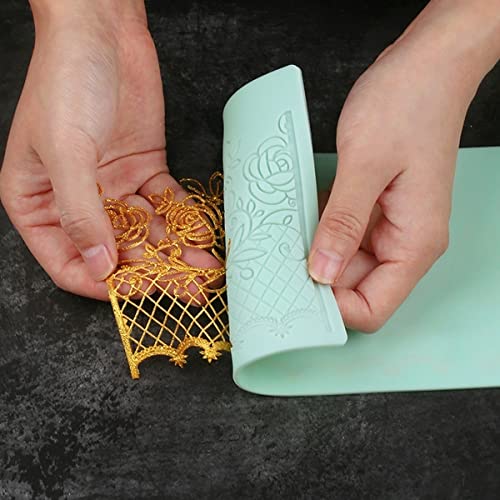 Anyana Rose Edible Lace Silicone Fondant Impression Mat 14x4.3in