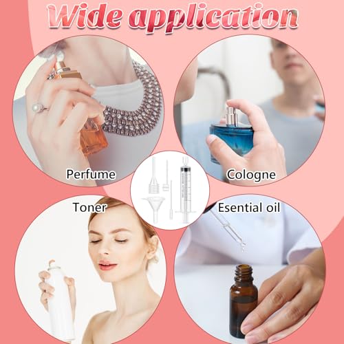 Geiserailie 50 Pcs Perfume Refill Syringe Kit with 10 Funnels & Droppers