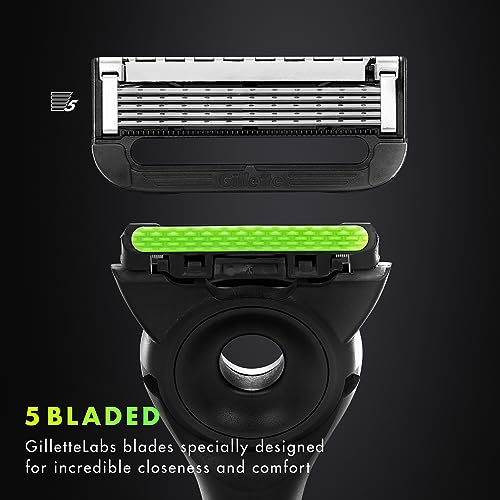 Gillette Labs Shaving Kit for Men, Storage on the Go, Includes Travel Case, 1 Handle, 3 Razor Blade Refills, and Premium Magnetic Stand