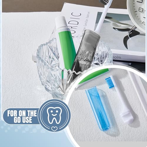 Patelai Travel Toothbrush Set - 2 Soft Bristle Foldable Brushes with Cases
