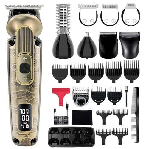 Hatteker 8-in-1 Beard Trimmer & Grooming Kit - Bronze
