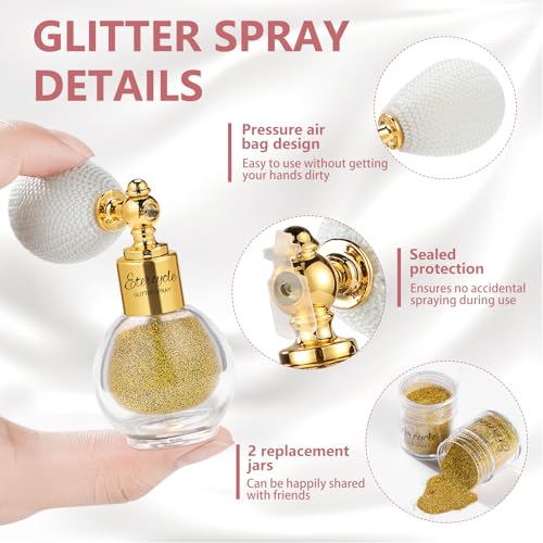 Etercycle Gold Glitter Spray for Face & Body - Fine Shimmer Powder