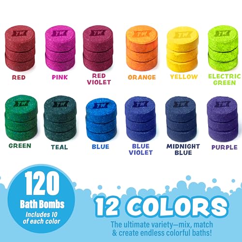 Tub Works® 120-Count Kids Bath Color Pops™ Refill Pack - Vibrant, Fragrance-Free, Moisturizing Bath Tablets for Color Brush