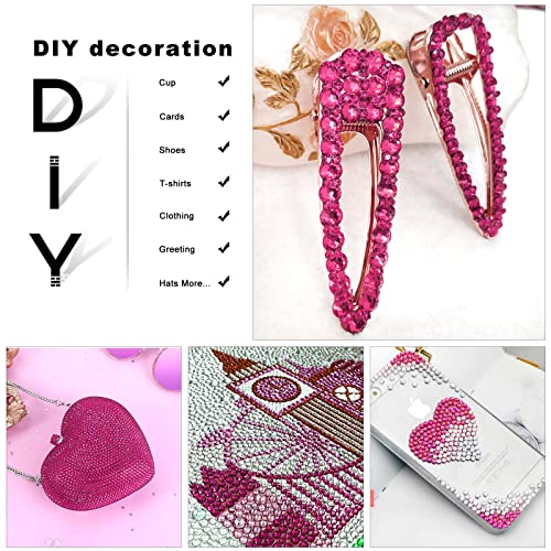 3792pcs Rose Flatback Rhinestone Set with Tweezers & Pen for Nail Art & Crafts