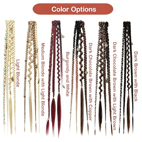 Amorite 16" Boho Clip-In Braid Extensions - Synthetic Bohemian Hairpieces