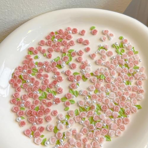 3D Flower Nail Charms with Pearls – 60 Pcs Nail Art Decorations for Manicure & DIY Crafts