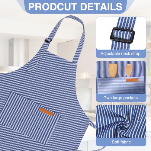 Adjustable Kids Cooking Apron Set - 3 Pack with Pockets