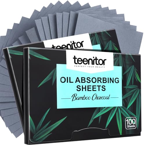 Teenitor Bamboo Charcoal Blotting Paper for Oily Skin - 200 Sheets
